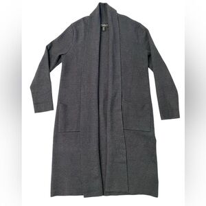 Paul Costelloe Black Label Women’s Charcoal Gray Open Front Cardigan